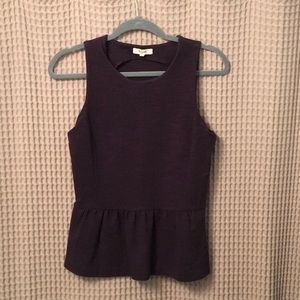 Madewell Peplum Navy Tank Top - Medium
